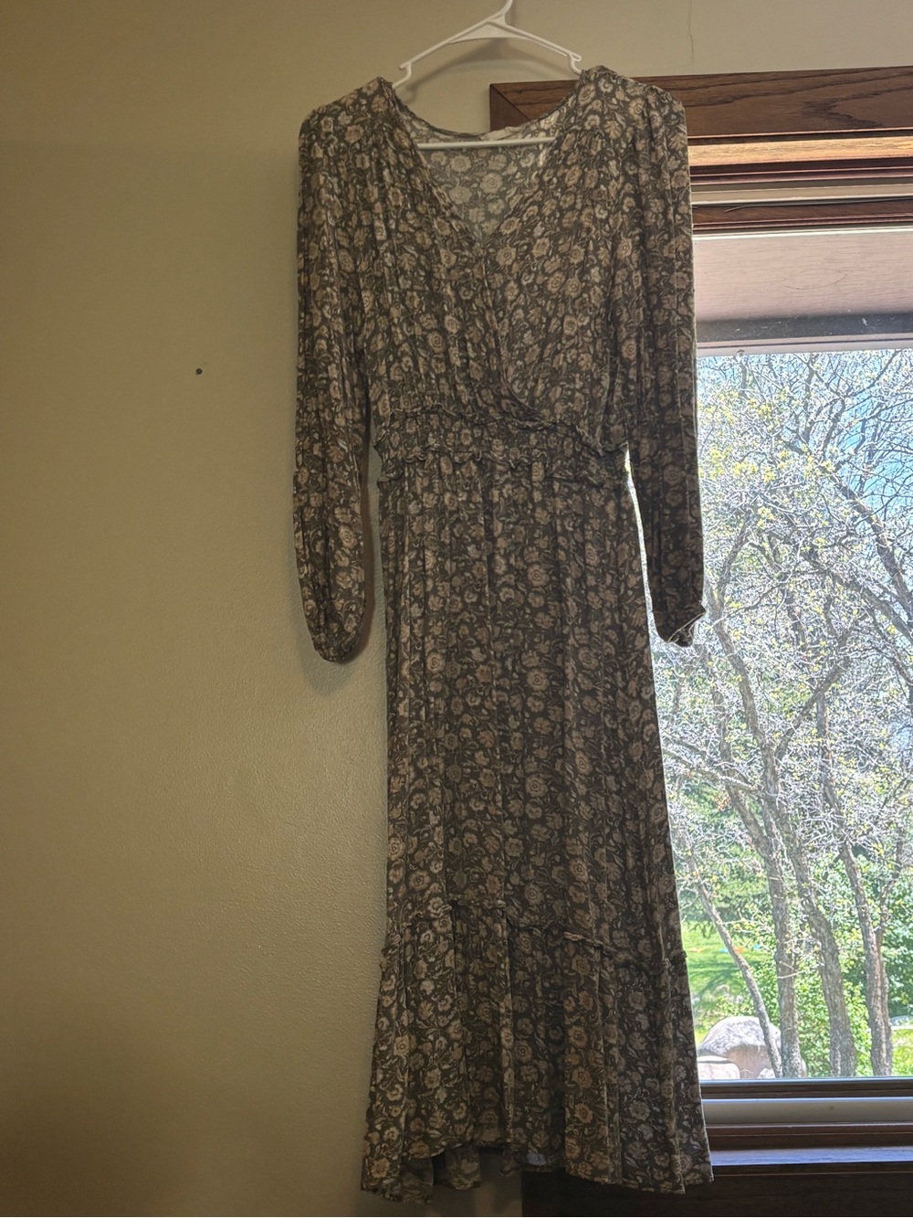 Altar'd State Sage Green Floral Maxi Dress